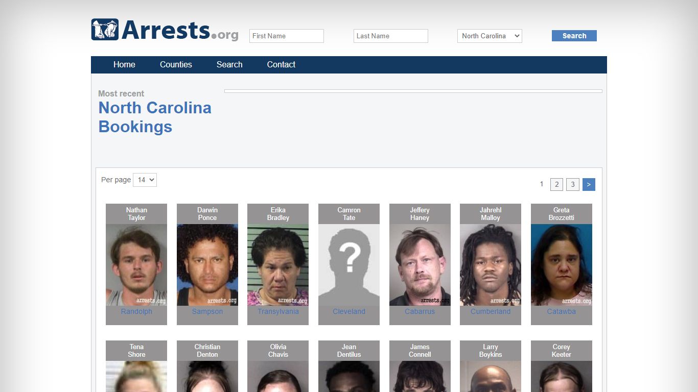 North Carolina Arrests and Inmate Search